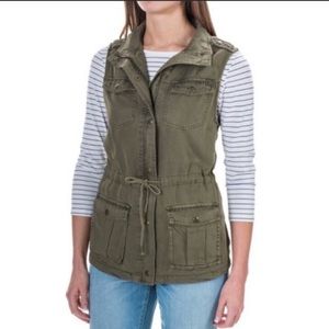 Max Jeans Olive Green Cargo Vest